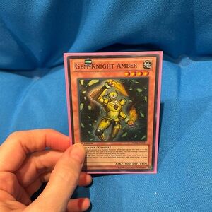 Yugioh Card Gem-Knight Amber Card Light Type Monster 1st Edition 1996 Shiny